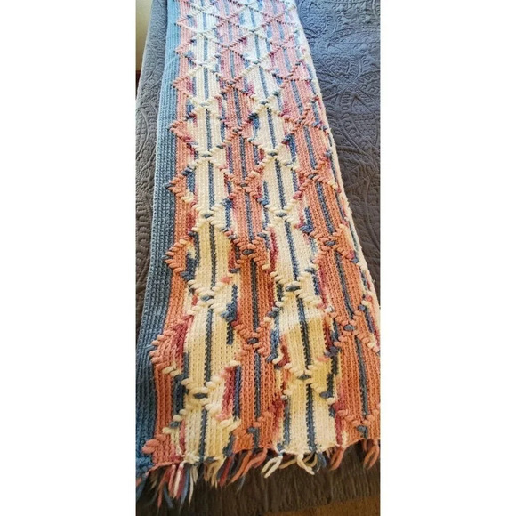 Crocheted Afghan Blanket Throw Handmade 63x48 Inches Granny Cottage Core - Picture 8 of 9